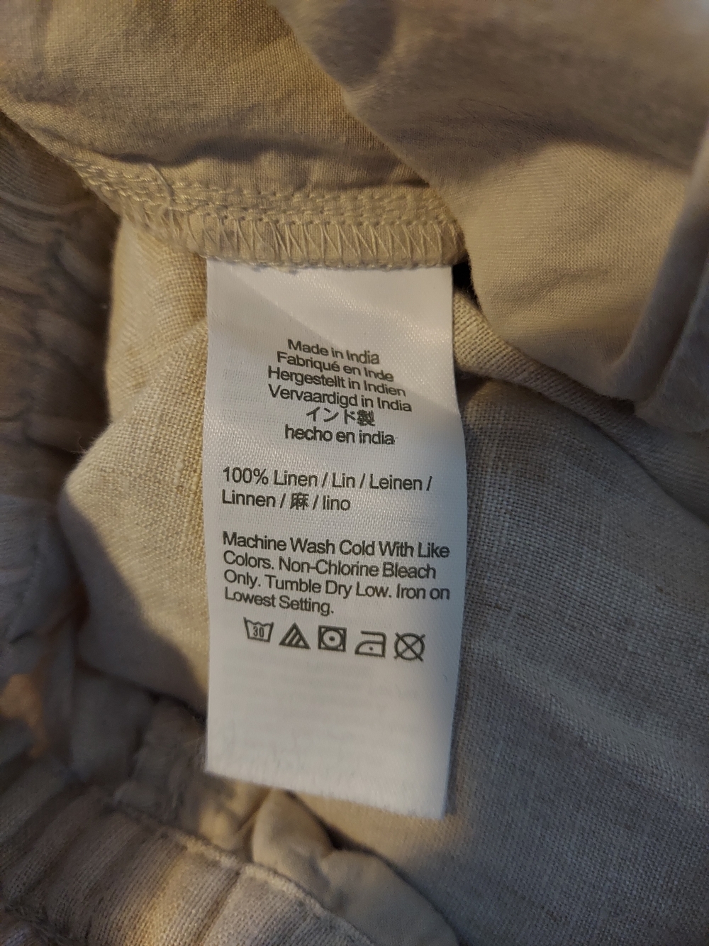 J.Crew Linen Drawstring Seaside Wide Leg Linen Pants Beige Large Tall - Picture 4 of 9